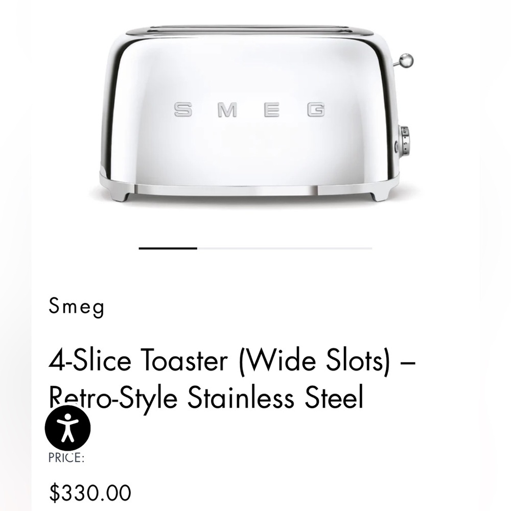 SMEG 4 Slice Steel Toaster